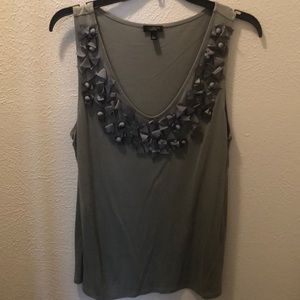 Olive green sleeveless blouse
